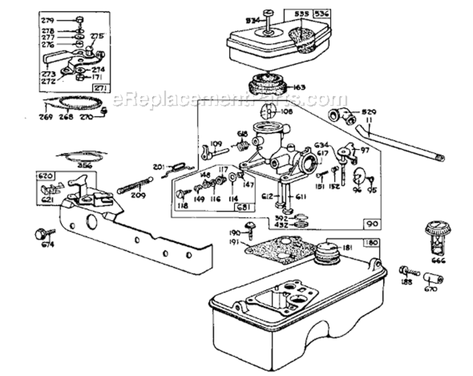 Page B Diagram and Parts List for 82900  Briggs and Stratton Engine